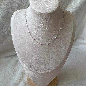 Silver pearl necklace
